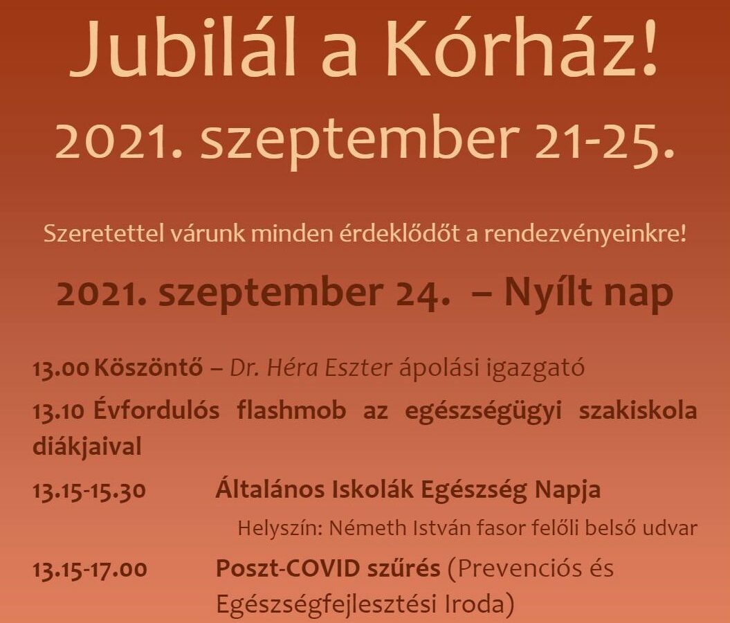 Jubilál a Kórház! - Nyílt Nap